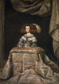 委拉斯开兹作品:虔诚的奥地利的玛丽娅娜 - Mariana de Austria, reina de Espana, orante