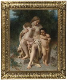布格罗油画:年轻母亲和她的孩子们