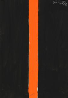 冈瑟·弗格作品: Ohne Titel(5B schwarz mit orange)1988