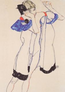 埃贡·席勒水彩画: 女人