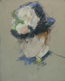 莫里索作品:戴帽子的女人