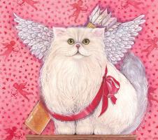 田园猫水彩画系列:  背着丘比特箭的猫