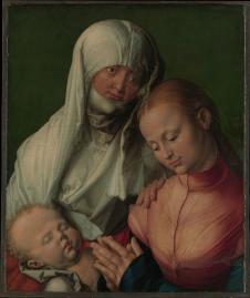丢勒作品:: 圣母和圣婴virgin and child with saint anne