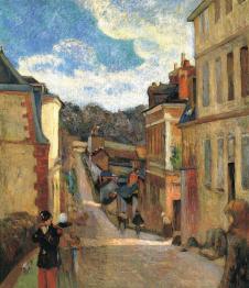高更作品: 鲁昂的街道油画风景