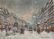 安托万·布兰查德作品: 巴黎街头雪景欣赏