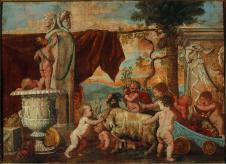 (法) 普桑 天使的狂欢 罗马巴贝里尼宫国立美术馆藏