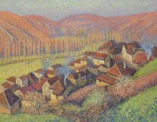 亨利马丁油画: 乡村房屋油画欣赏