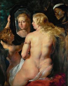 鲁本斯油画作品: 镜前的维纳斯油画欣赏