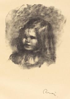 雷诺阿素描作品: Claude Renoir head lowered