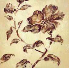 高清复古三联版画素材: 印象花卉 B