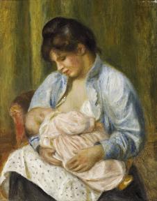 雷诺阿作品: 给孩子喂奶的妇女  A Woman Nursing a Child