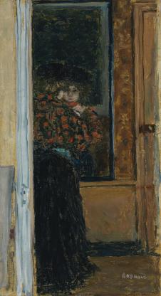 博纳尔油画: 照镜子的女人DEVANT LA GLACE OU LE MIRO