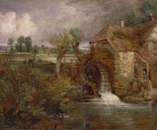 康斯太勃尔风景油画作品: 多塞特郡·吉林厄姆的磨坊