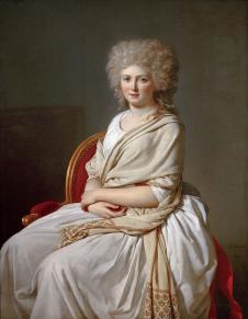 雅克路易大卫作品: 安妮玛丽路易比伯爵夫人肖像油画