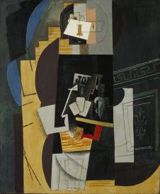 毕加索的抽象画：玩牌的人