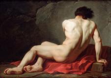 雅克路易大卫作品: 男人裸体油画高清大图欣赏  男人背