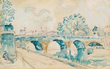 西涅克作品 巴黎新桥 Paris Le Pont Neuf 高清水彩画图片欣赏