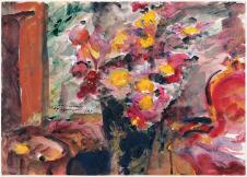 Lovis Corinth 洛维斯·科林特作品:Flower Vase on a Table, 1922