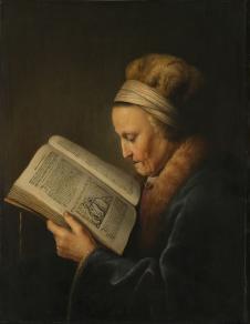 伦勃朗作品: 看书的母亲 Rembrandt's mother