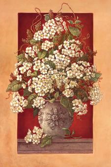 两联欧式盆花装饰画素材: 绣球花