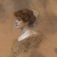 爱德华·威斯  一位年轻女子的四分之三肖像