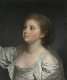格勒兹人物肖像油画作品: 一个女孩