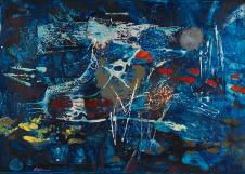 欧美抽象油画 GERHARD HOEHME-Spuren im Kosmos paroxistische Spur1953