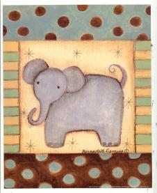 可爱的动物儿童画素材: 大象水彩画欣赏