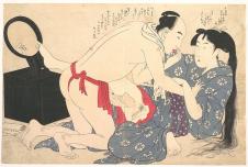 喜多川歌磨作品: 日本浮世绘春画高清图片欣赏