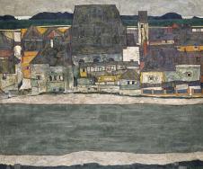 埃贡·席勒《河上古镇的房子》Egon Schiele Houses on the River (The Old Town)