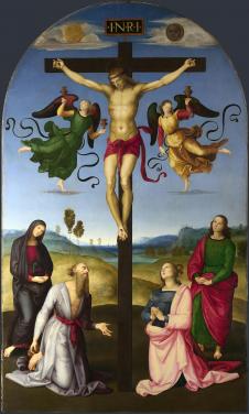 拉斐尔作品:the mond crucifixion 被钉在十字架上的基督