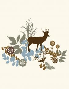 北欧装饰画素材: 麋鹿