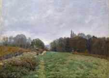 西斯莱作品: 路维希安的风景 Landscape at Louveciennes