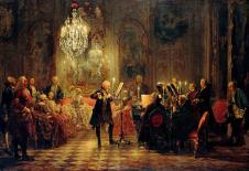 门采尔作品:腓特烈大帝在无忧宫的长笛演奏会上 - Flute Concert with Frederick the Great in Sanssouci