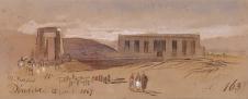 爱德华·李尔风景水彩速写系列:　Dendera (2426092)中东神庙水彩画