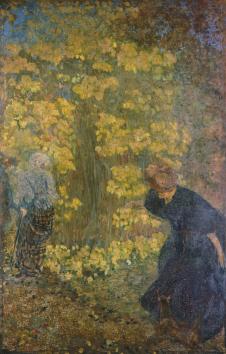 维亚尔作品:花丛中的女人油画欣赏