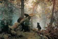 俄罗斯画家希施金风景油画代表作品  森林的早晨  高清大图下载