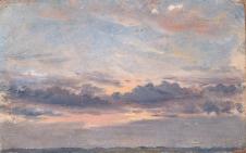 康斯太勃尔高清油画作品:  天空局部和云彩习作