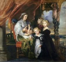 鲁本斯油画作品 : Deborah Kip, Wife of Sir Balthasar Gerbier, and Her Children