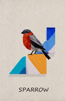 现代几何小鸟装饰画系列素材下载 C