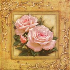 花纹背景与粉色玫瑰花 A
