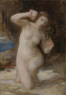 布格罗油画: 女人与海螺 Woman with Seashell