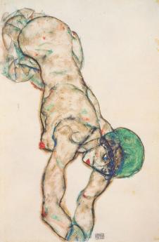 埃贡·席勒作品: 趴着的裸体女人