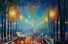 阿夫列莫夫高清油画作品: 街道夜景