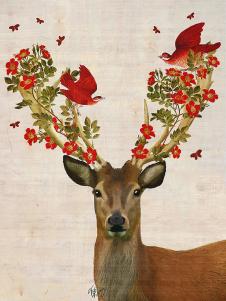 北欧麋鹿装饰画素材下载: 漂亮的麋鹿角 C