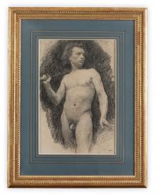  方丹·拉图尔素描作品: 裸体男人