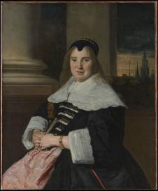 弗兰斯哈尔斯作品: 坐着的女人肖像油画