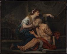 格勒兹油画作品: 罗马人的善举 Roman Charity 西门与佩罗