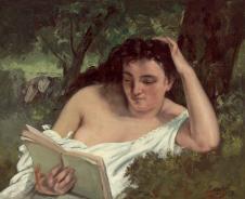 库尔贝作品: 年轻女子阅读 A Young Woman Reading