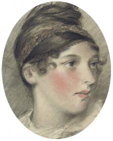 康斯太勃尔人物画作品: 一个女人的头像
